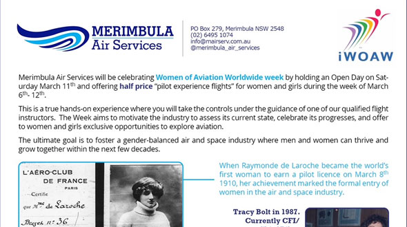 merimbula air services women of aviation week